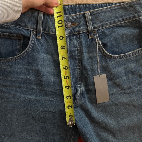 6397 Shorty Jeans Size 26 Bur Tea Wash Button Fly Distressed Ankle Hem - Picture 14 of 15